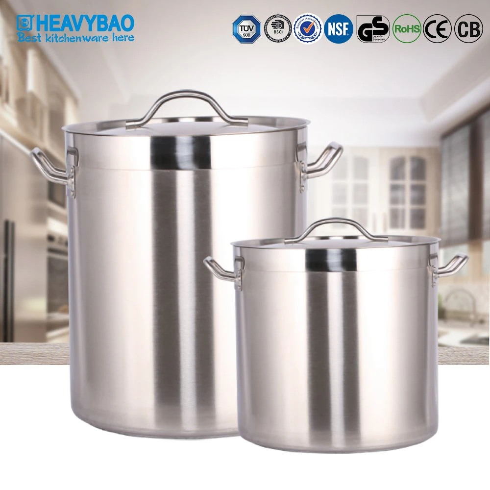 Heavybao Durable Stainless Steel Stock Pot with Straight Body