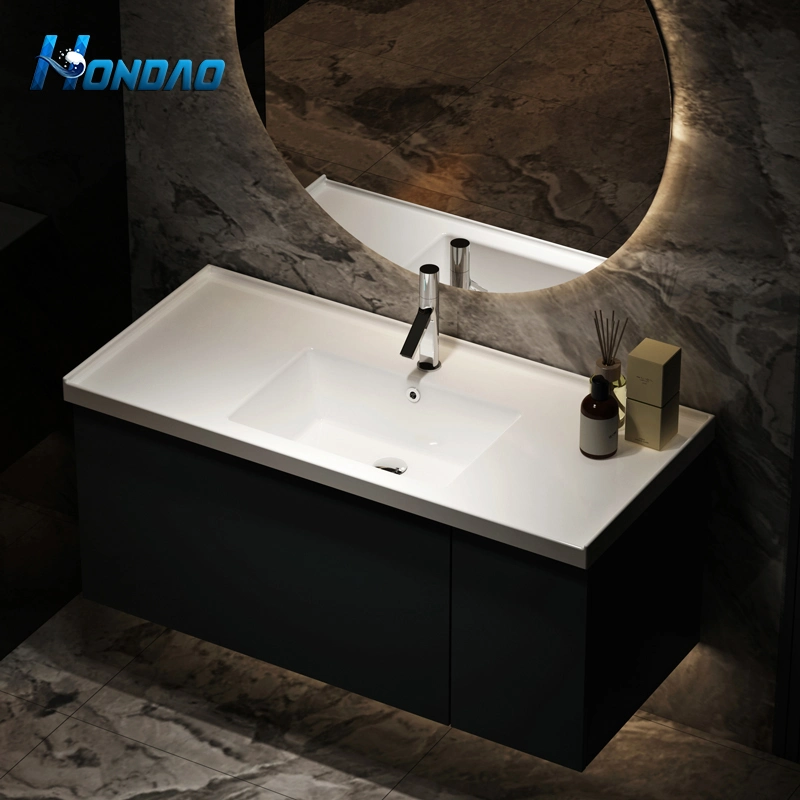 Hardcover Apartment Long Man Made Stone Integrated Wash Basin