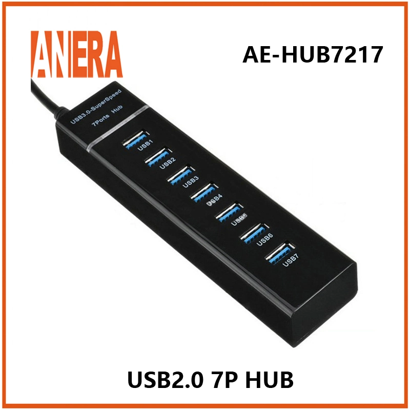 Горячая продажа высокой скорости 7 портов USB 2.0 HUB с 40см кабель для ПК компьютер