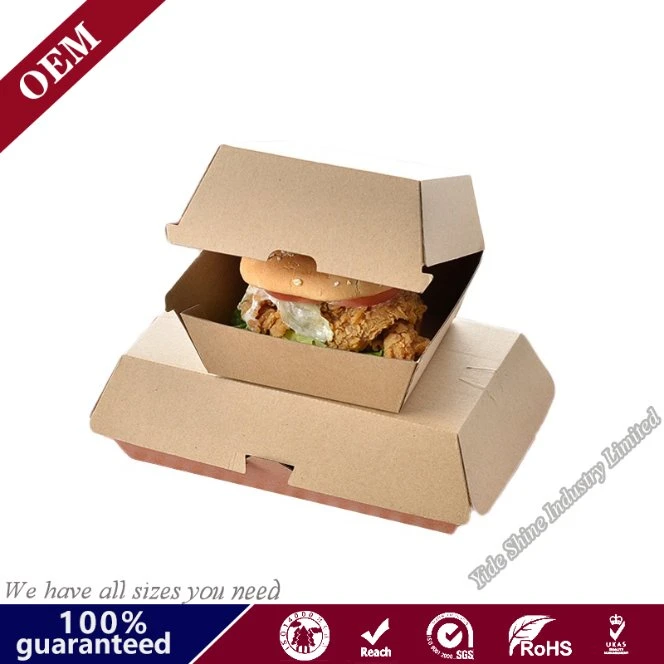 Micro Flute Brown Food Packaging Paper Cardboard Burger Box