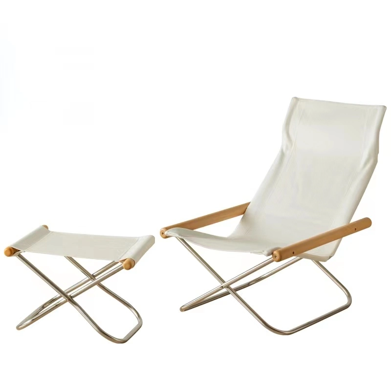 Nordic Backrest al aire libre Casa Playa Canvas Balcón plegable Camping ajustable Silla de pesca