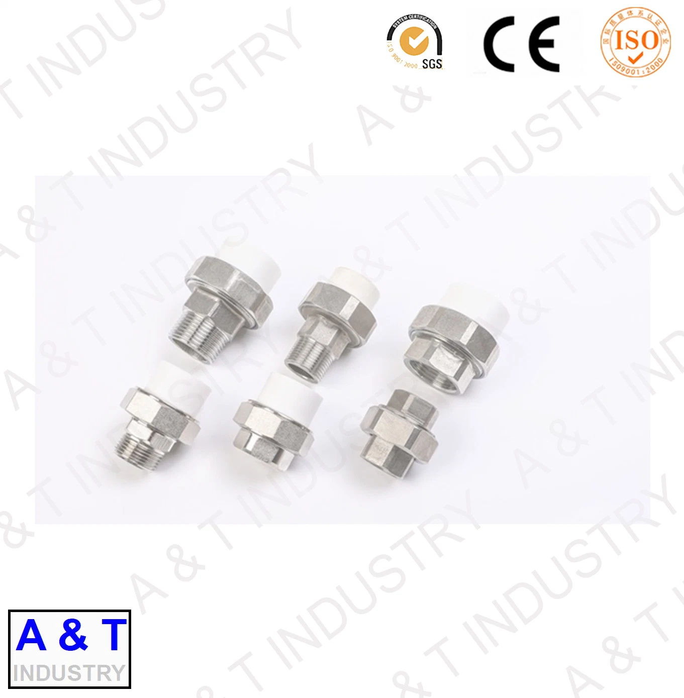 Thread Copper PPR Precision Castings Pipe Fittings Union Connector