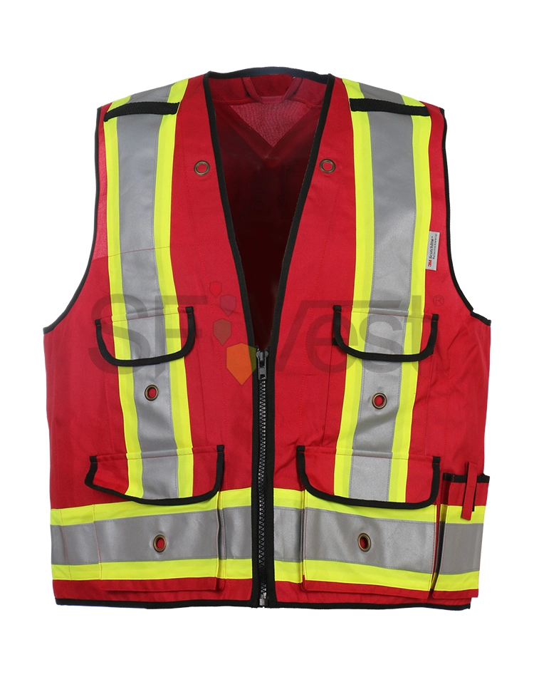 2020 Fabric Canada Style Road Traffic Use Reflective Vest Canvas Safety Vest