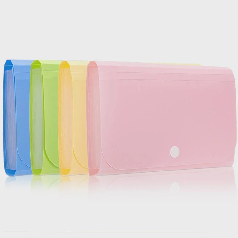 Fresh A6 PP Plastic Button Expanding File Folder with 13 Pockets