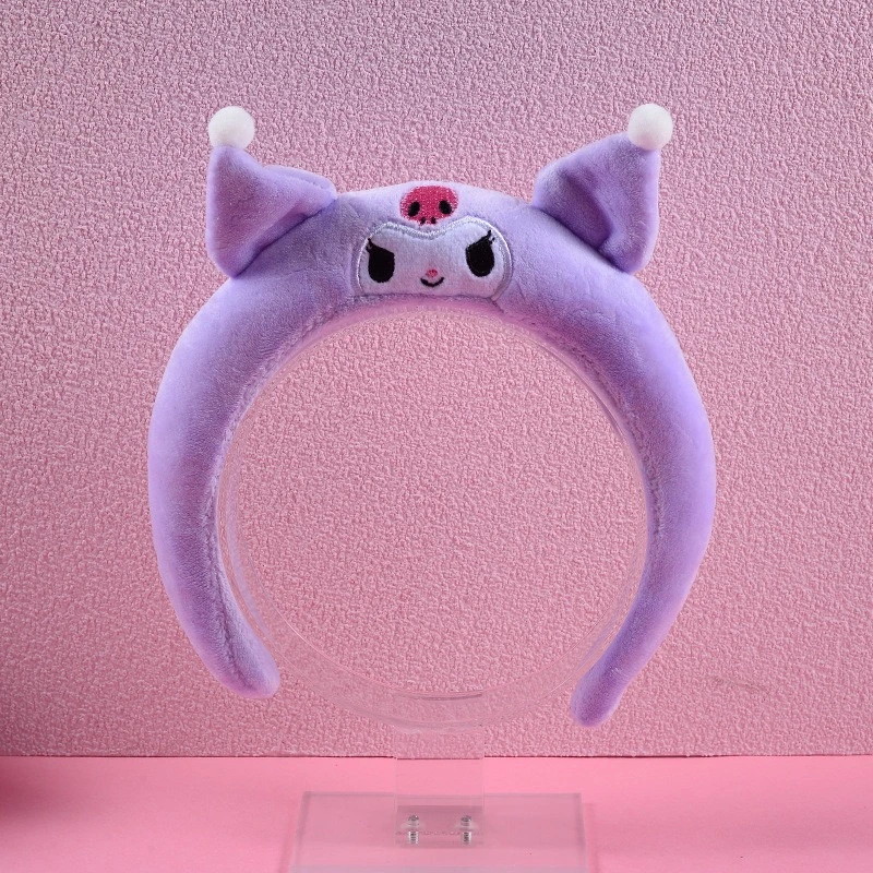 Ruunjoy Sanrio Cartoon Hairband Cute Kuromi Funny Plush Sanrio Headband Stuffed Plush Hair Sanrio Accessories Hairbands