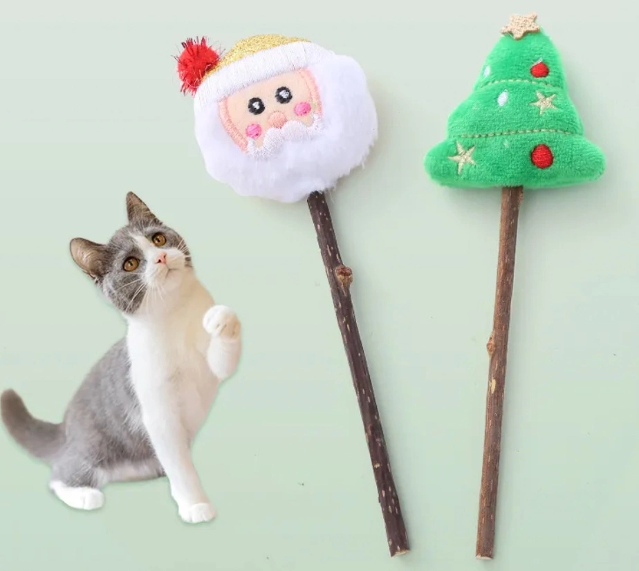 Série de noël de vente chaude Cat Teaser Matatabi Stick molaire Cat Jouet interactif