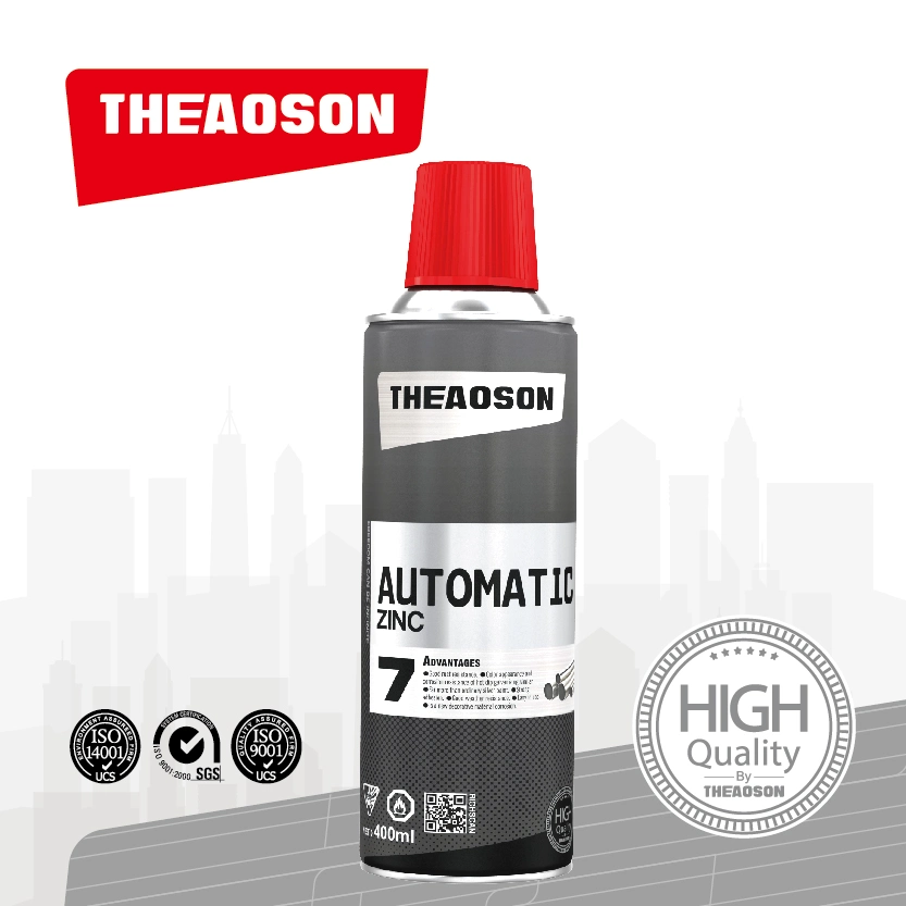 Theaoson 450ml Sistema de alto rendimiento compuesto Spray galvanizado en frío para un secado rápido, spray de protección contra la corrosión, protección de doble acción