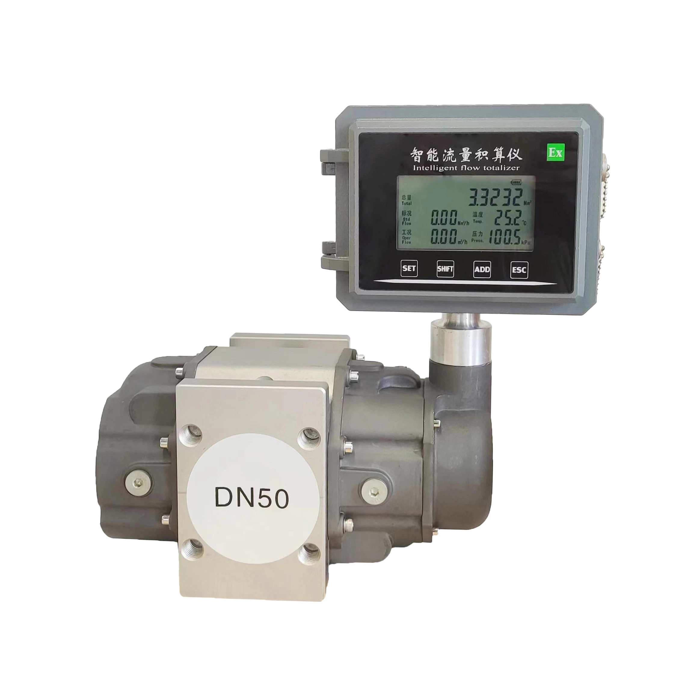 Compressed Air Temperature Pressure Compensation Roots Flowmeter Small Natural Gas Flow Meter