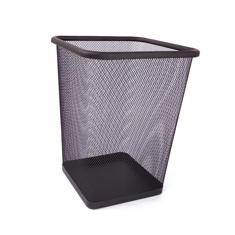 Office Kitchen Rubbish Waste Bin Commercial Bathroom Round Metal Mesh Dustbin Garbage Can Trash Cans