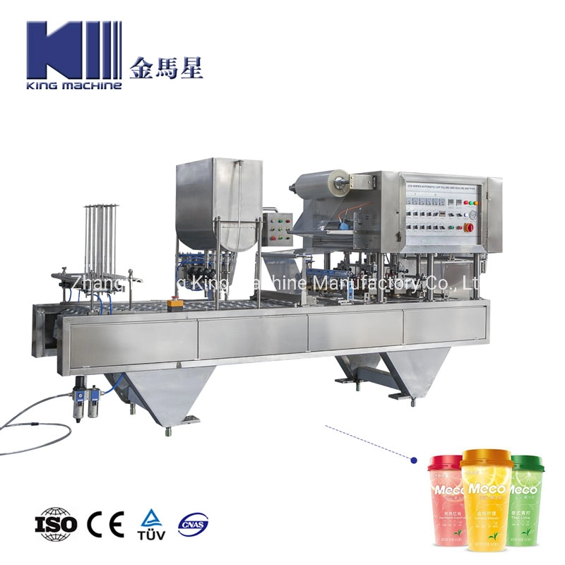 Automatic Cup Aseptic Hot Filler Juice Beverage Energy Drinks Soda Sparkling Water CSD Carbonated Soft Drink Dairy Milk Sauce Filling Plant Packing Machine