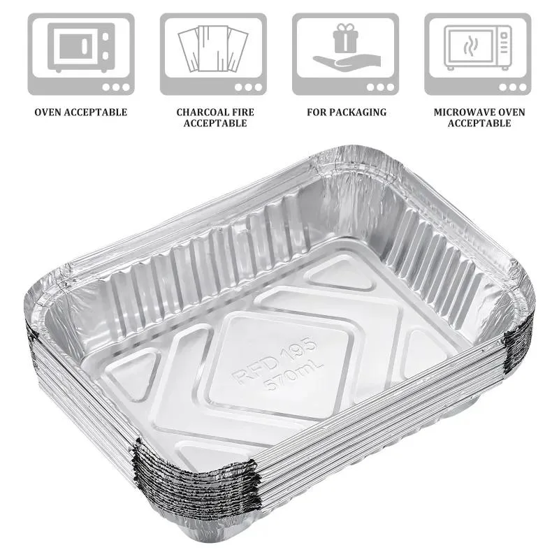 Wholesale/Supplier Disposable Aluminum Food Container Silver Foil Lunch Box Tray