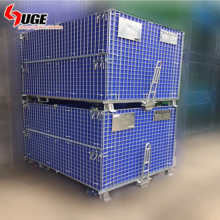 Folding Wire Mesh Pallet Storage Collapsible Bulk Container