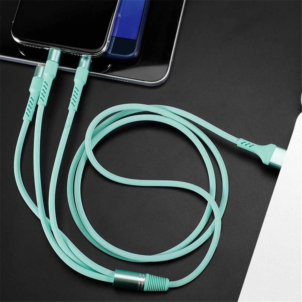 Rt-Mc53 3in1 Micro Type C 8 Pin Colorful USB Charging Cable for iPhone