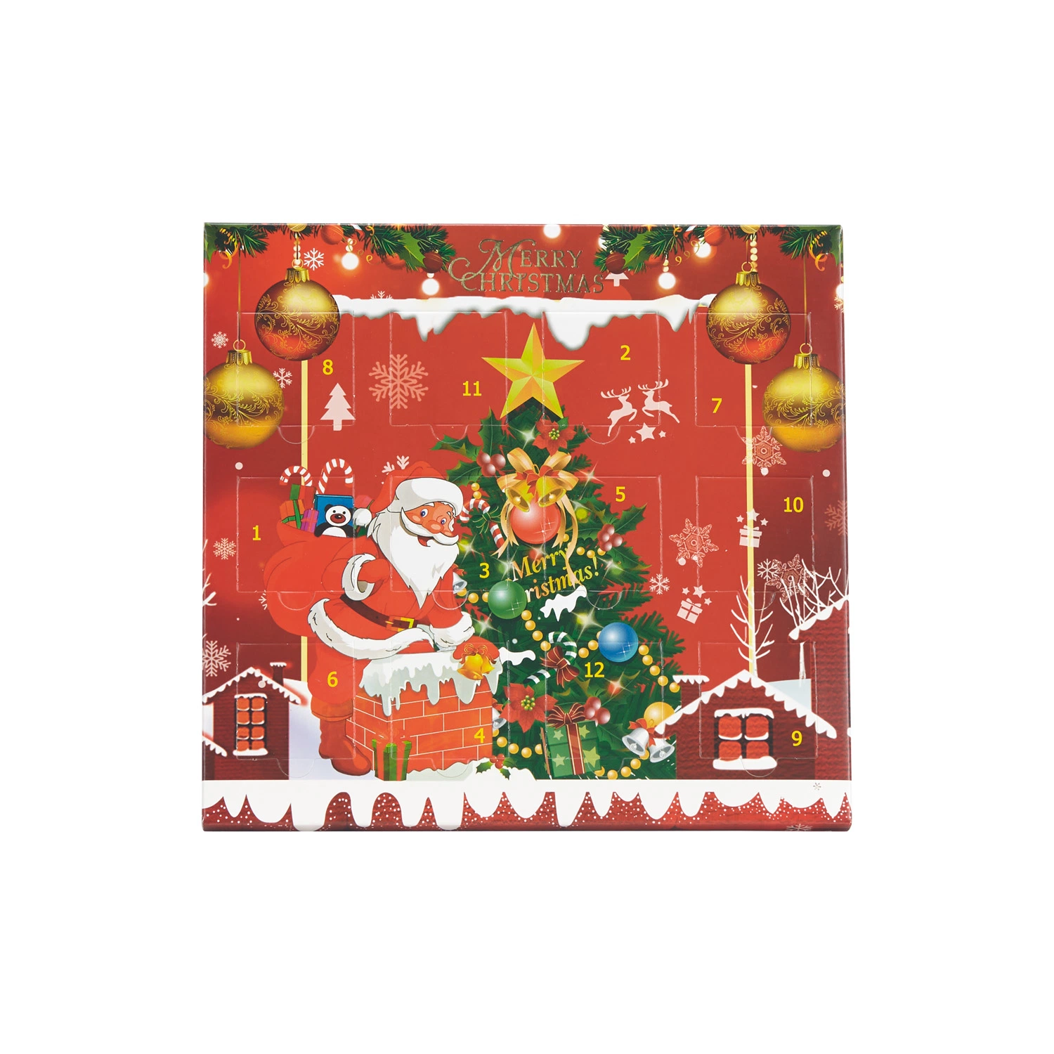 China Großhandel Custom Design Papier Verpackung Boxen Lebensmittelqualität Schokolade Geschenk Weihnachtsgeschenk 12 Tage Weihnachten Zählen Ramadan Adventskalender Blindbox