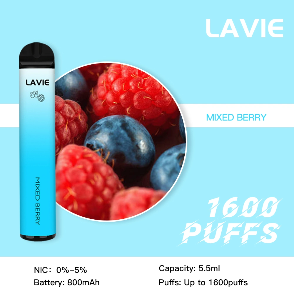 Lavie Disposable Vapes Nic 0% 2% 5% OEM ODM Wholesale Vape Electronic Cigearetlr Bar 1600 Puffs Puffbar