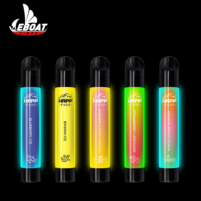 Eboat Disposable/Chargeable Vape Pen 600 Puffs with 10 Flavors LED Light Flashing