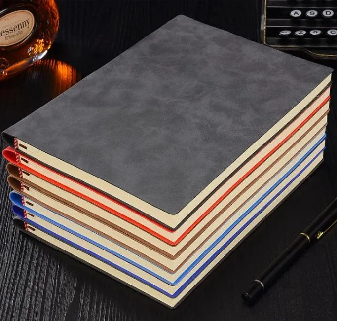 A5 Work Notepad Leather Notebook with Pen, Stationery Book Notebook Packaging, Business Gift Set Notebook and Pen