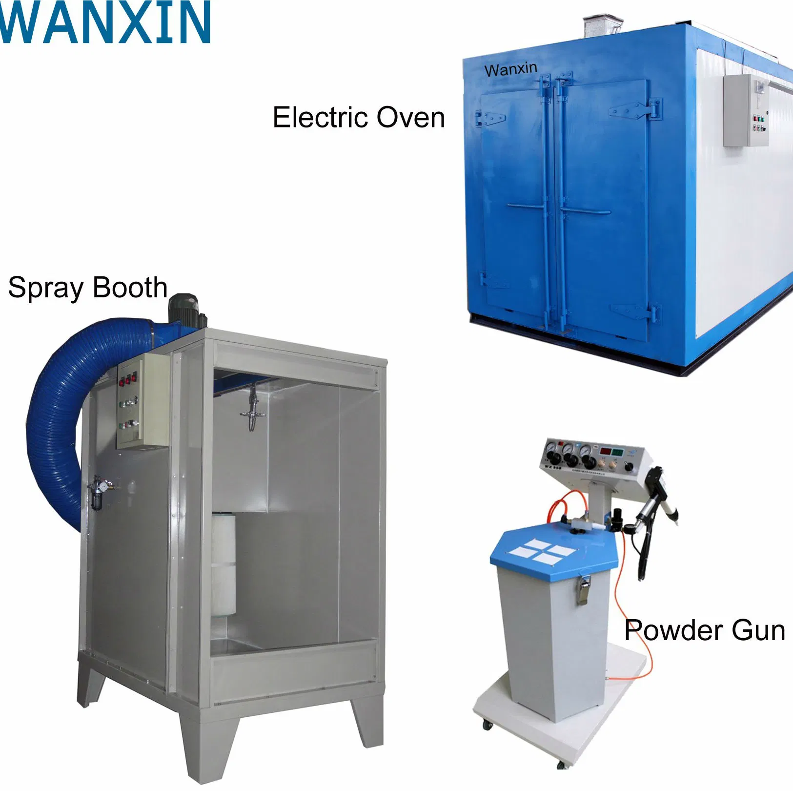 Powder Coating Equipment with Manual Powder Painting Booth and Oven