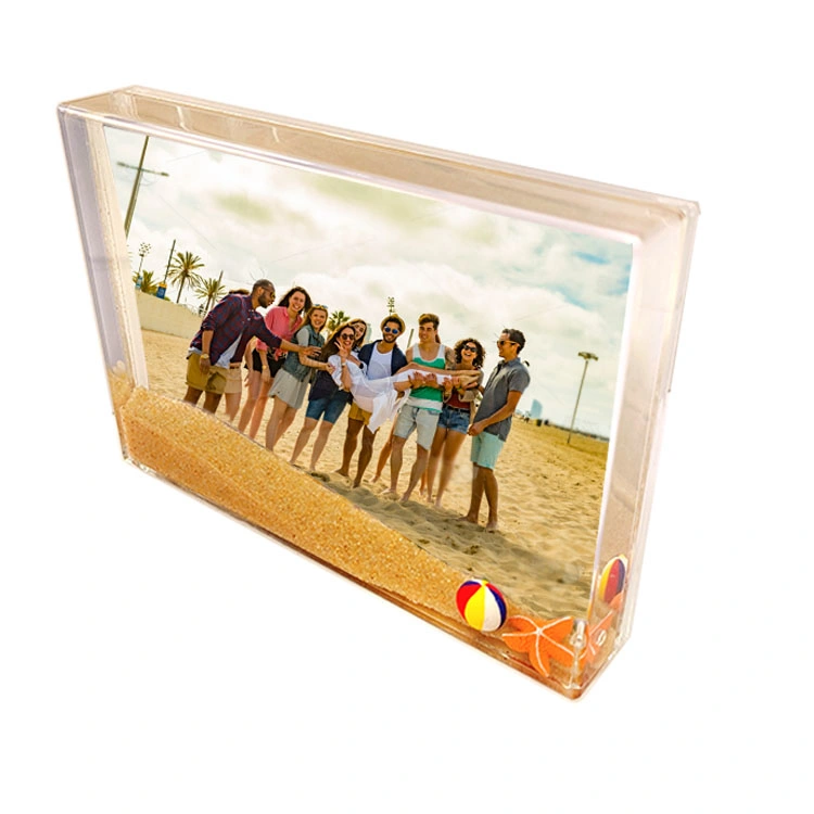 Manufacture OEM Clearly Acrylic Liquid Glitter Photo Frame