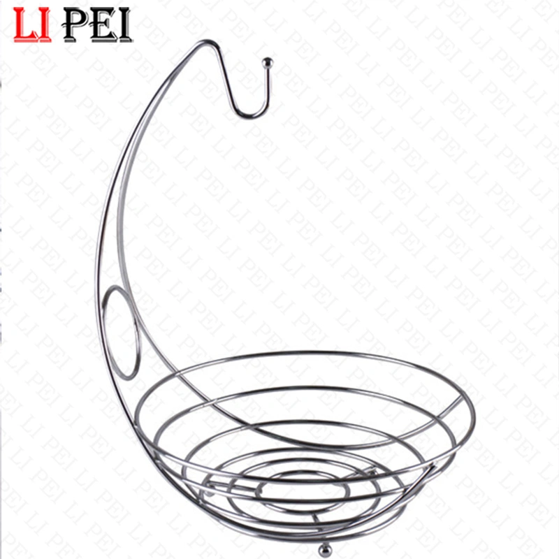 Beauty Banana Holder Fruit Display Iron Metal Wire Fruit Basket with Hanging Banana Hanger