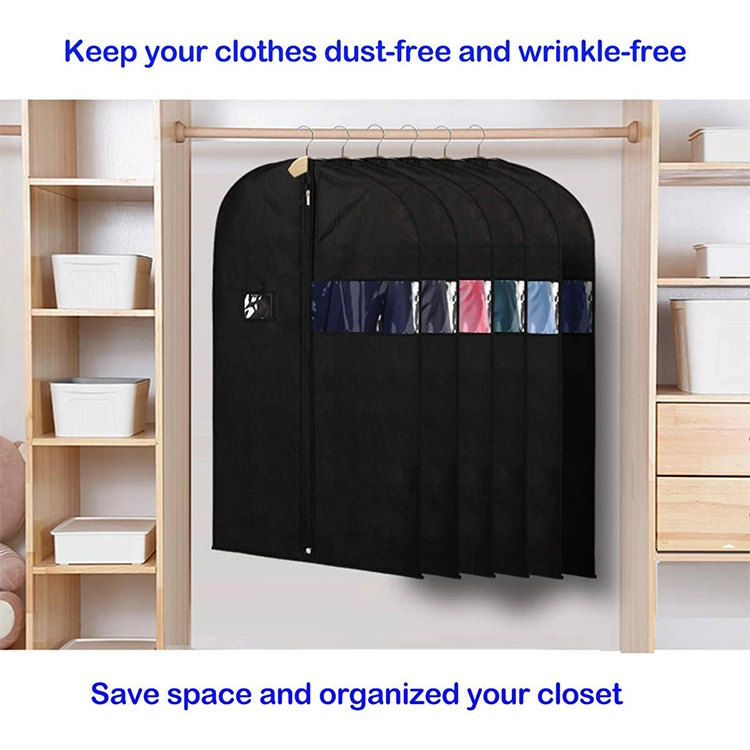 Wholesale/Supplier Non Woven 40-Inch Heavy Duty Customized Transparent Window Clothing Large Storage of Dresses Shirts Coats Packing Dustproof Cover Suit Garment Bag