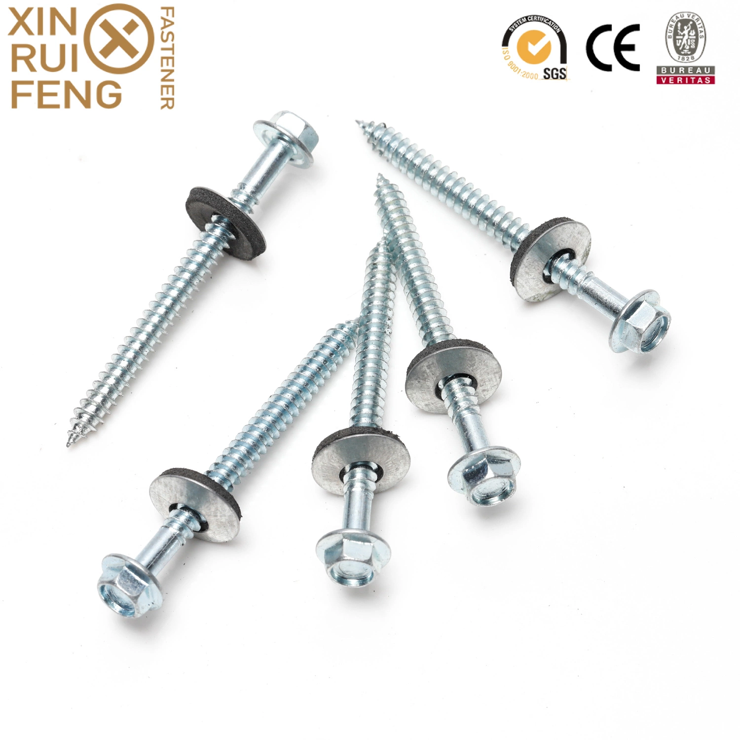 China de alta calidad Metal rosca autorroscante Fabricante Custom M1/M6 Fresado Tornillo autorroscante de cabeza hexagonal con arandela