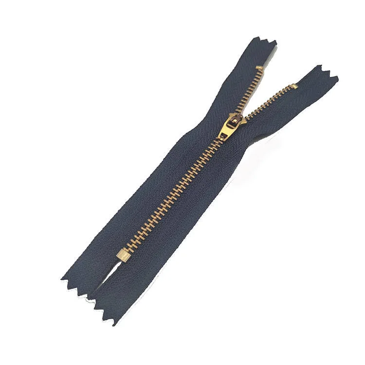 3# 5# Brass Yg Zipper with Semi Auto Lock Slider for Jeans