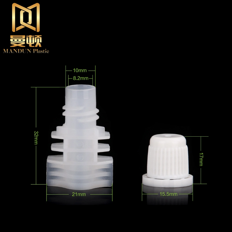 Juice Bag Double Slot 8.2mm HDPE Plastic Spout Cap for Pouch