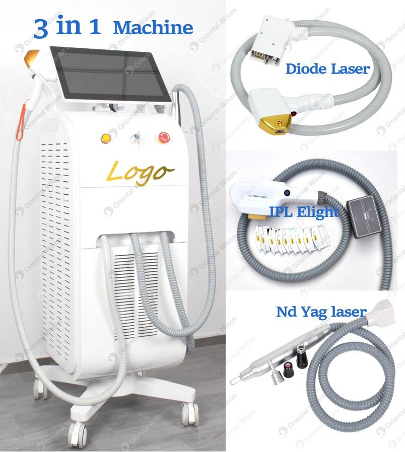 Professional 1064nm YAG + 755nm Alexandrite + Laser Diode 808nm Hair Remov IPL Multifunction 4 In1 IPL+ND: YAG Laser+ Diode Laser Hair Removal Skin Rejuvantion