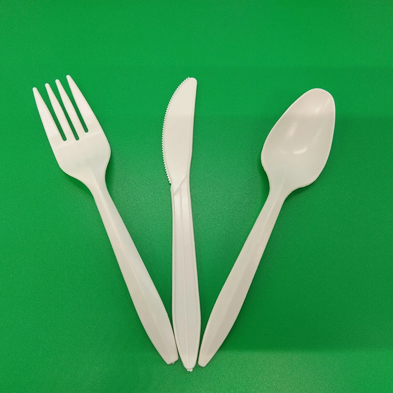 100% Compostable 7 in/8 in Cornstarch Cutlery Combo Set with Forks /Spoons/Knives