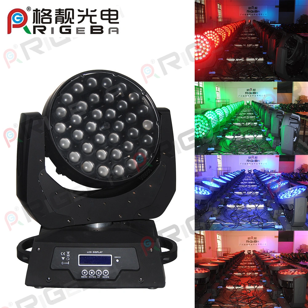 ديسكو Stage Bar DJ 36LEDs 10W RGBW 4 in1 Zoom Wash (الغسيل بتقريب 4 بوصة) مصباح الرأس المتحرك LED