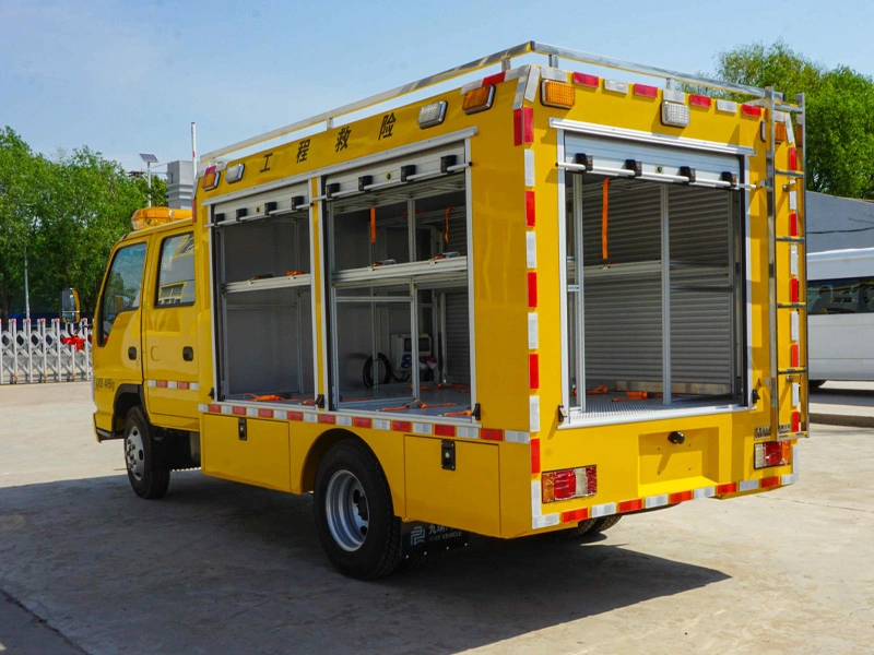 I-Suzu renovada 4X4 100p reparar el vehículo para la camioneta de rescate de emergencia contra incendios de aluminio móviles estación de trabajo de los refugios de taller