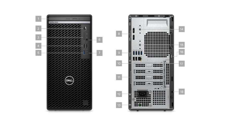 Optiplex Dell 5000mt I5-12500 /8g/256g/DVDRW/W11 de escritorio de la torre de PC de negocios