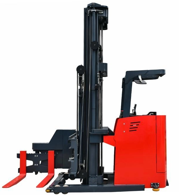 Intensive Storage Narrow Aisle Truck 3 Way Vna Battery Stand-on 3-Way Electric Pallet Stacker Electric Forklift Truck 3-Way Pallet Stacker Walking Safe Forklift