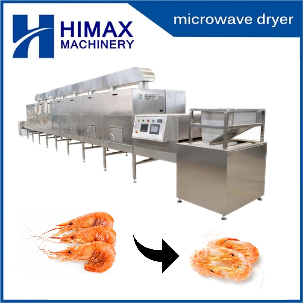 Industrial Belt Conveyor Continuous Microwave Shrimp Dryer Drying Machine