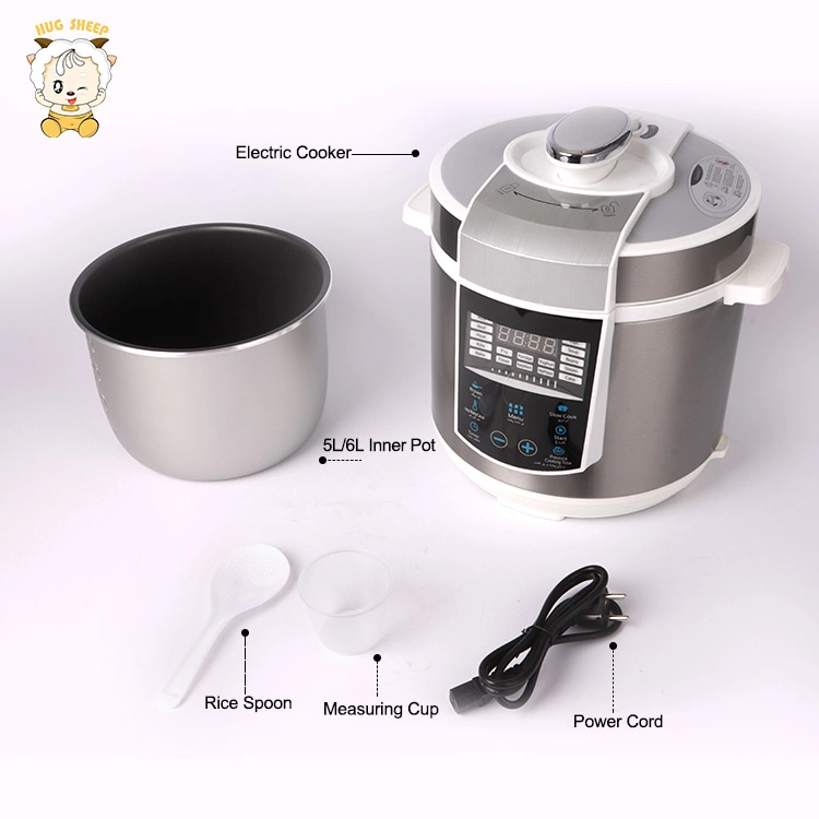 Household 900W 5L LED Display Stainless Steel Multi Pressure Cooker