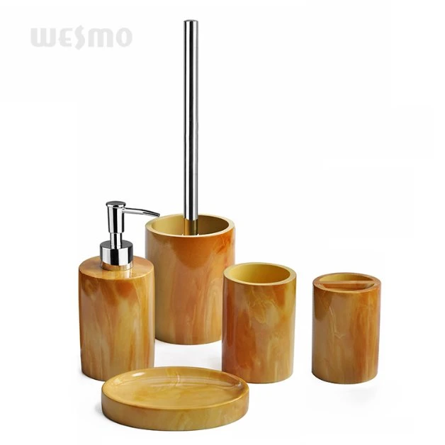 Bamboo Style Polyresin Bathroom Accessories