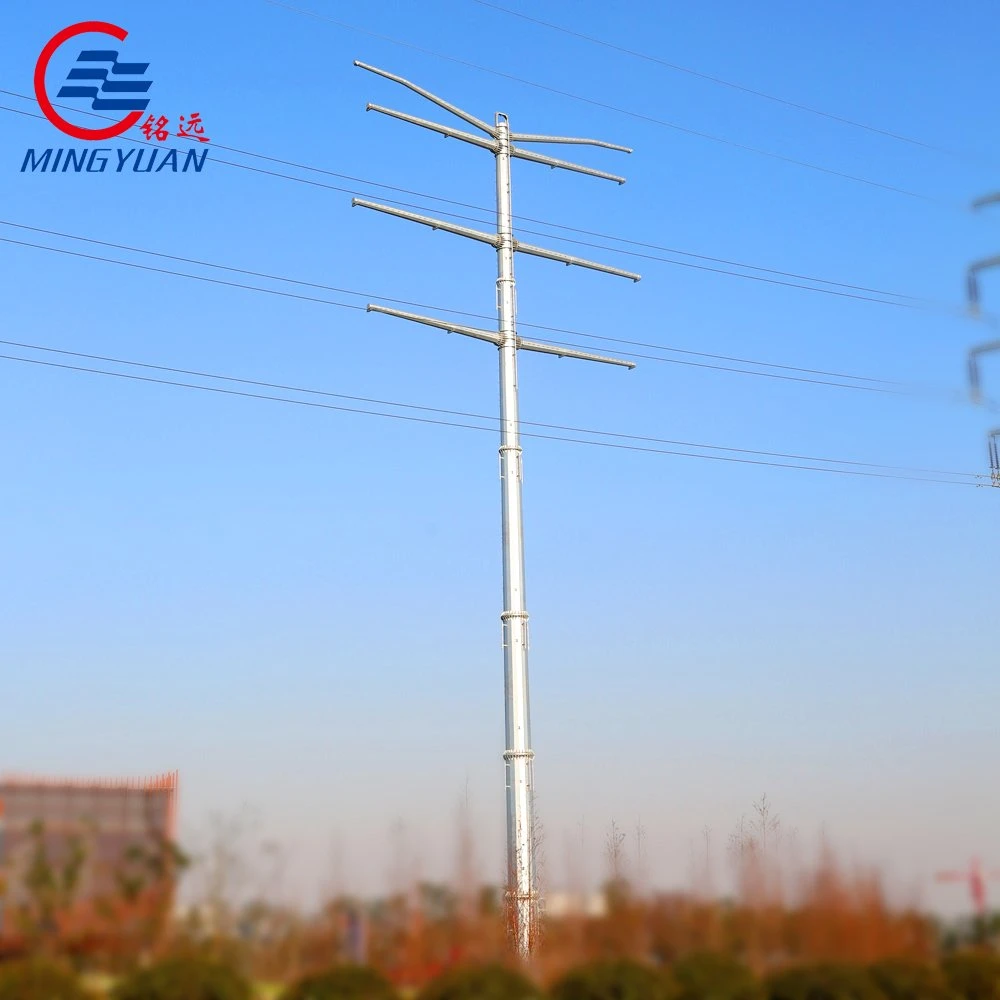 400kv Hot DIP Galvanized Powder Coated Power Transmission Tower Double Circuit Steel Tower