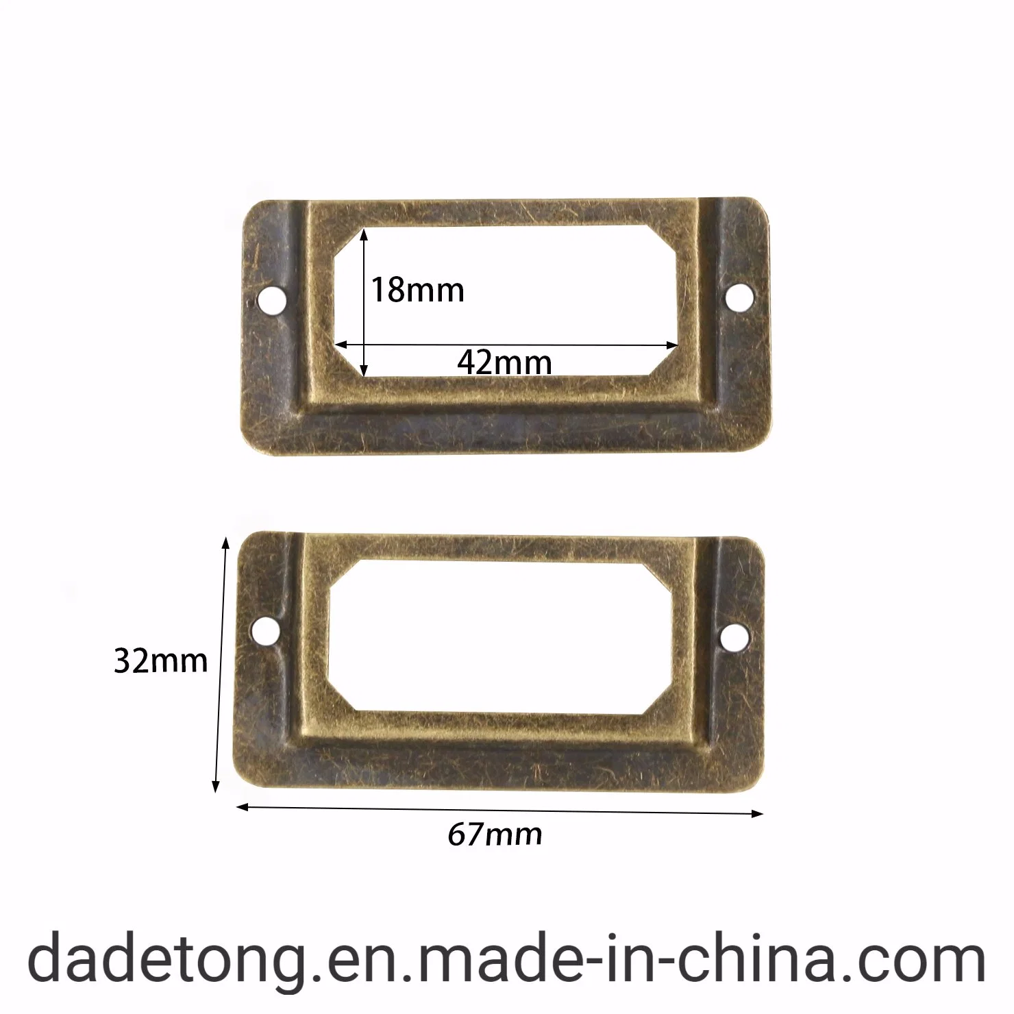 Metal Label Pull Frame Handle File Name Card Holder/Tag Label Frame for Cabinet Drawer Box