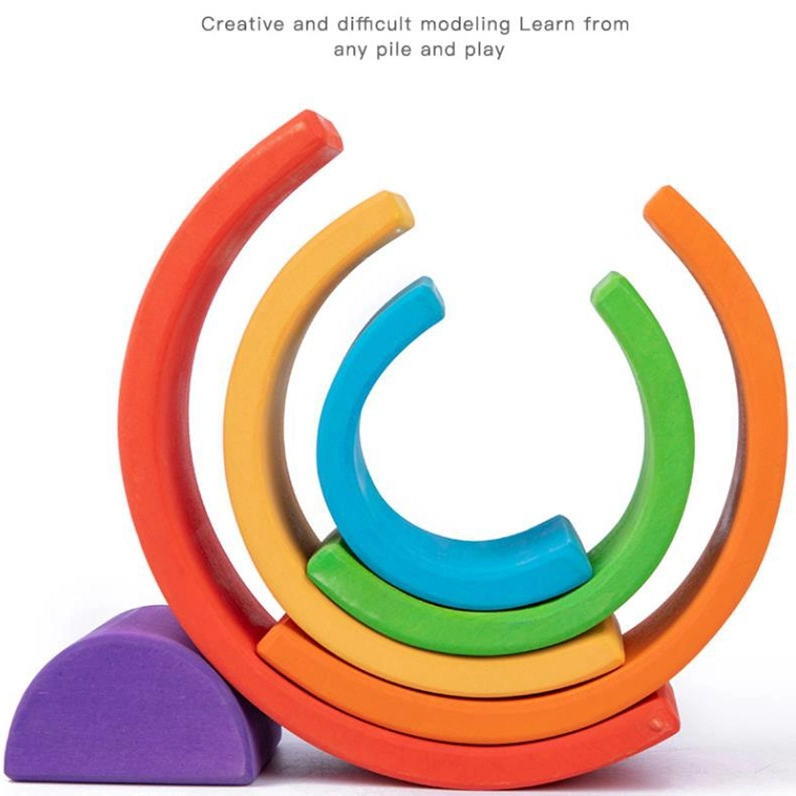 Rainbow Shape SetNesting Stacker jouer en bois Montessori Toys pour enfants