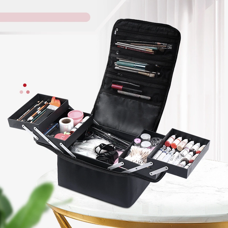 Top Selling Products Large Capacity Multi Layer Make up Kit Professional Storage Box Cosmetic Brushes Case Makeup Zipper Bag Case