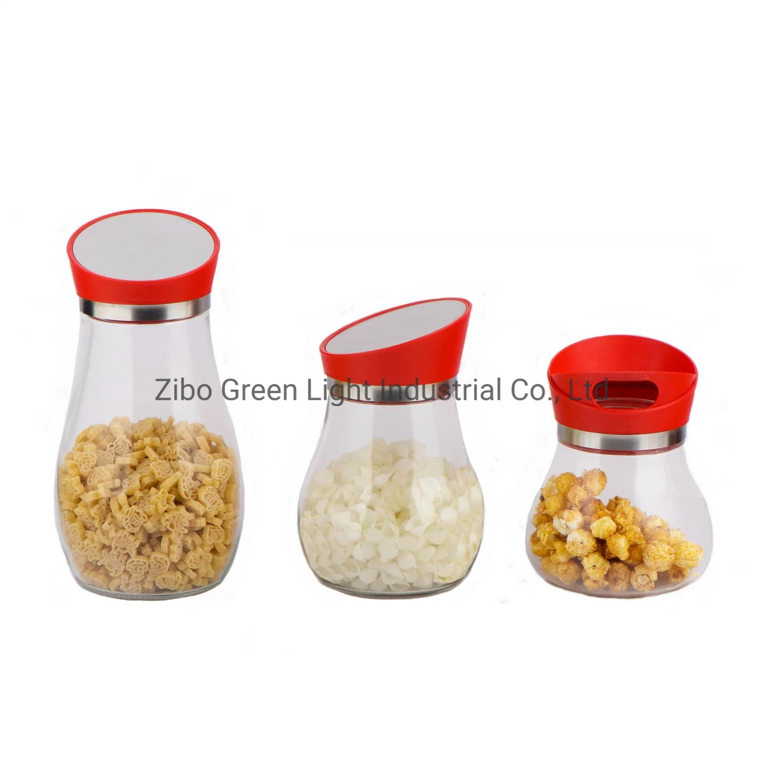 Belly Shape Glass Storage Jar for Coffee Sugar Tea with Plastic Screw Lid