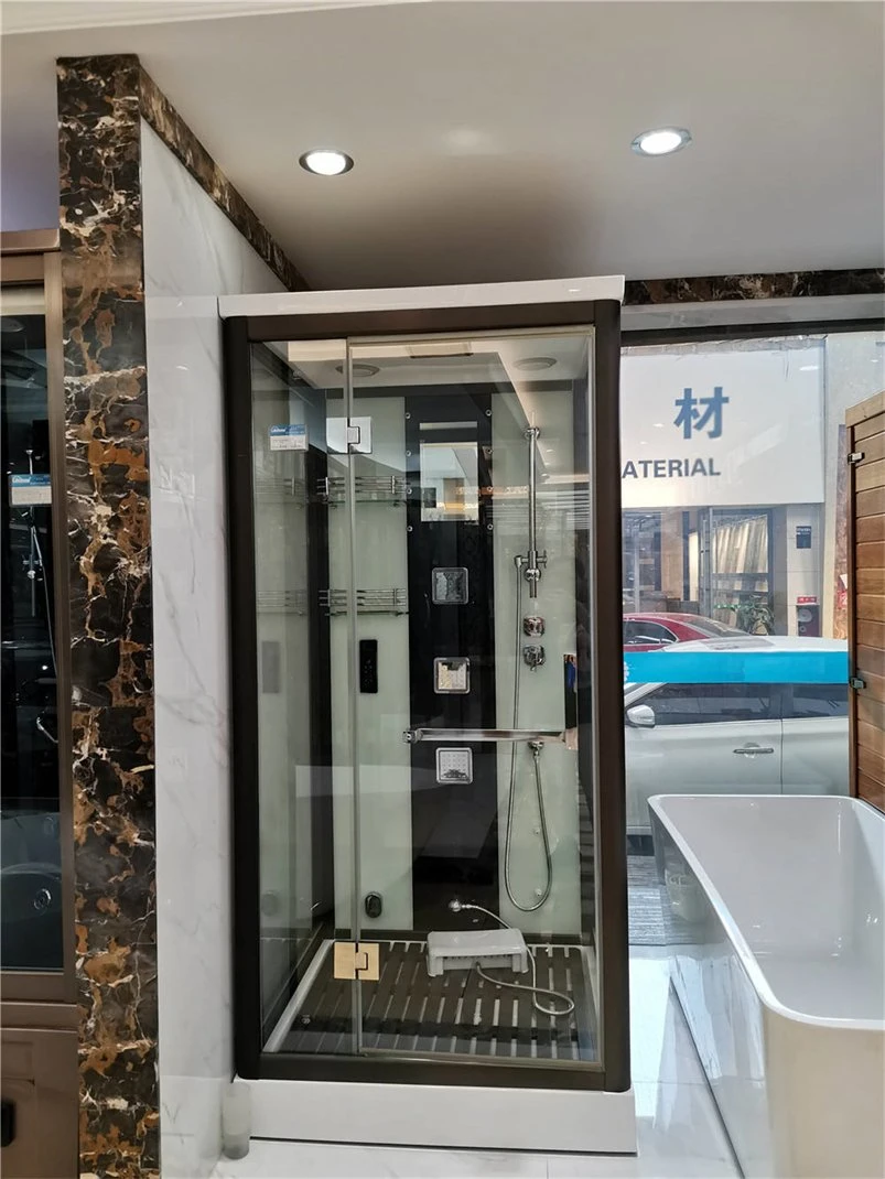 Modern Sliding Door Steam Shower Arc Cubicle Corner Shower Enclosure Bath Cabin with Dry Sauna Steam Room