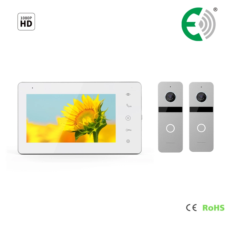 IPS Intercomunicador HD de 7 polegadas de Home Vídeo de Segurança de telefone da porta do sistema de intercomunicação