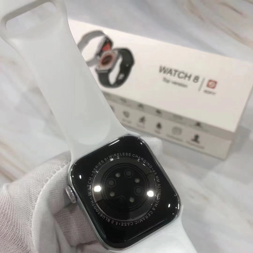 Precio al por mayor de la fábrica iWatch8 45mm 1.99 HD de pantalla completa de carga inalámbrica IP68 Resistente al agua Smartwatch