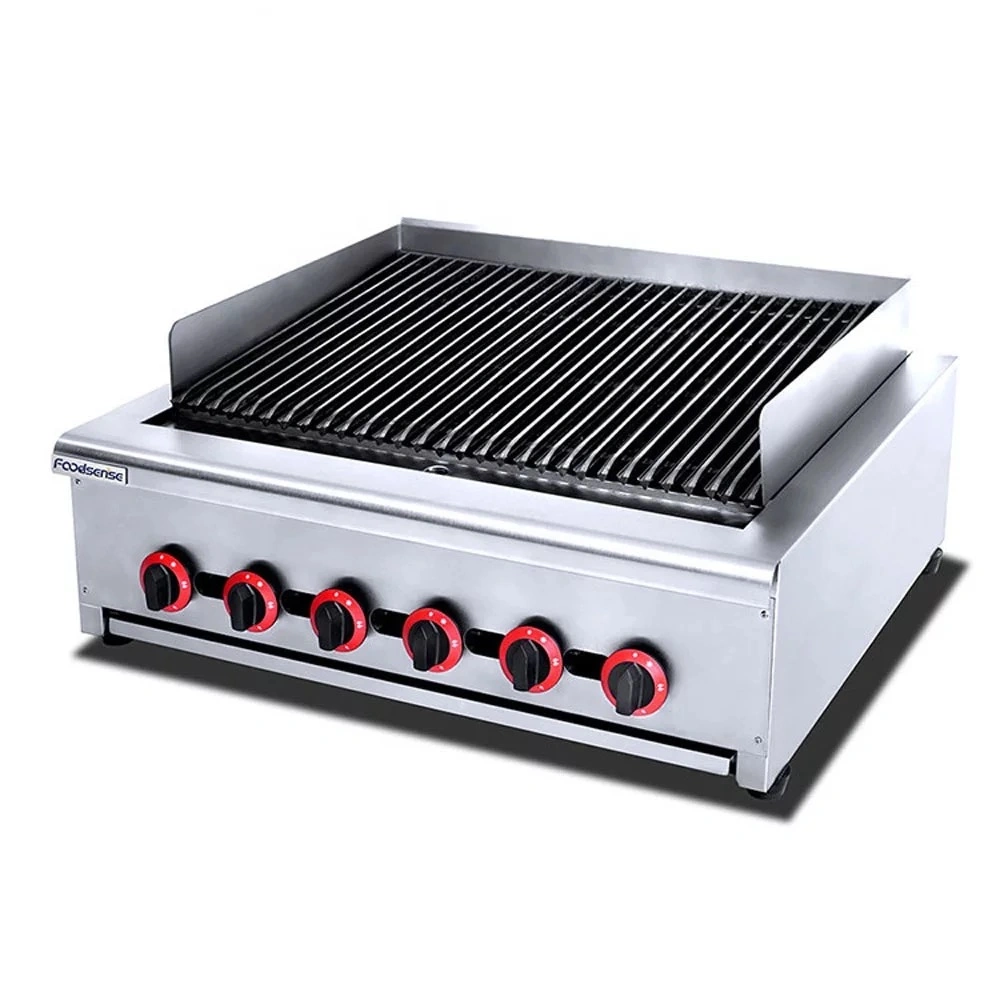 High Quality Table-Top Commercial Gas Rock Grill for Kitchen Equipemnt
