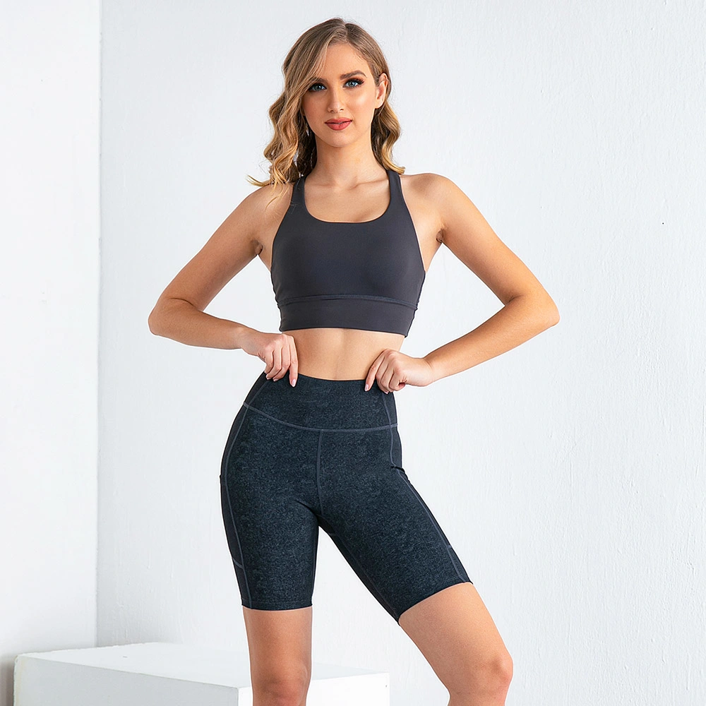 Private Label nouveau design de vêtements de femmes et des jambières de soutien-gorge sport Fitness Entraînement personnalisé courte série de Yoga