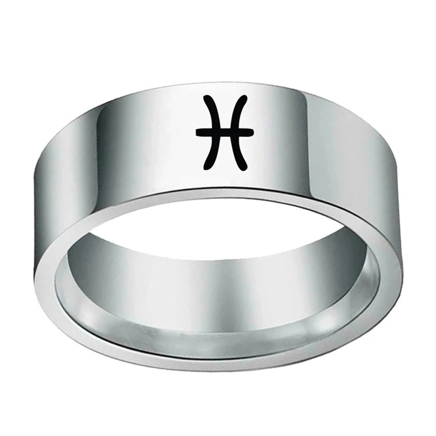 Fashion Constellation Jewelry Gift Wedding Stainless Steel Ring