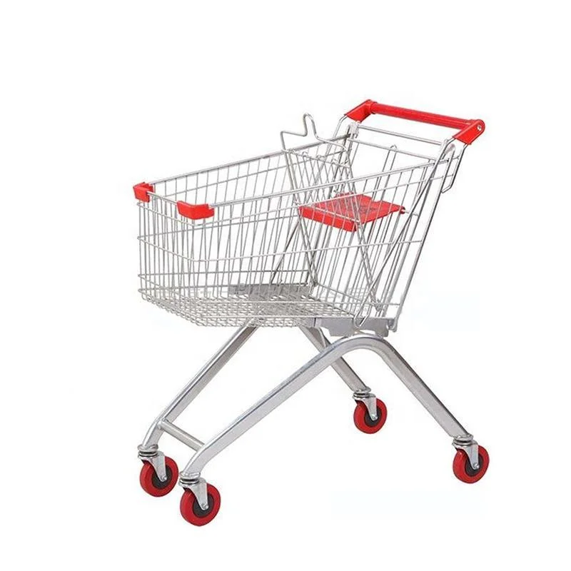 European Style Cart Supermarket Metal Folding Shopping Trolley