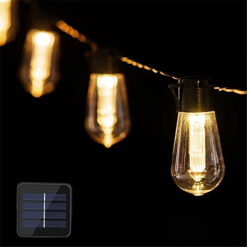 Neues Design Top-Qualität Urlaub Beleuchtung Solar Powered Outdoor Solar Patio Light String Lights Gartendekoration